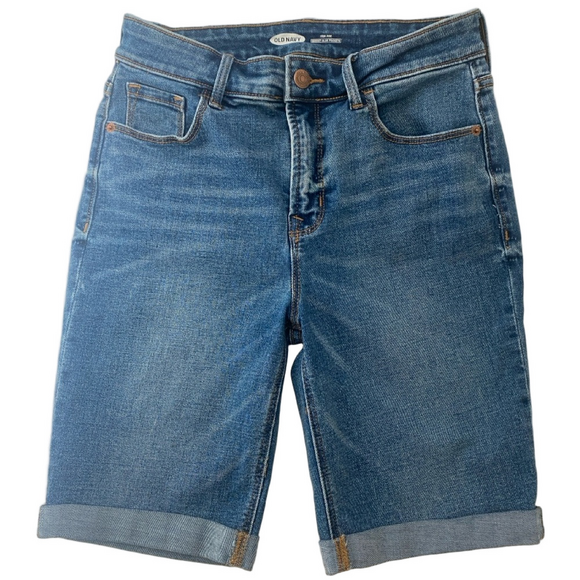 Old Navy Pants - Old Navy Blue Denim Bermuda Shorts - Rolled Hem, Size 4